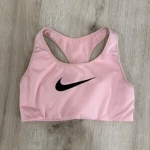 Nike Swoosh Medium Support Padded Sports Bra Pink Racerback Size Small